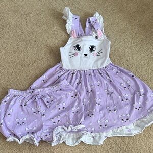 Always in Bloom Purple Cat Dress and Shorts Set 4